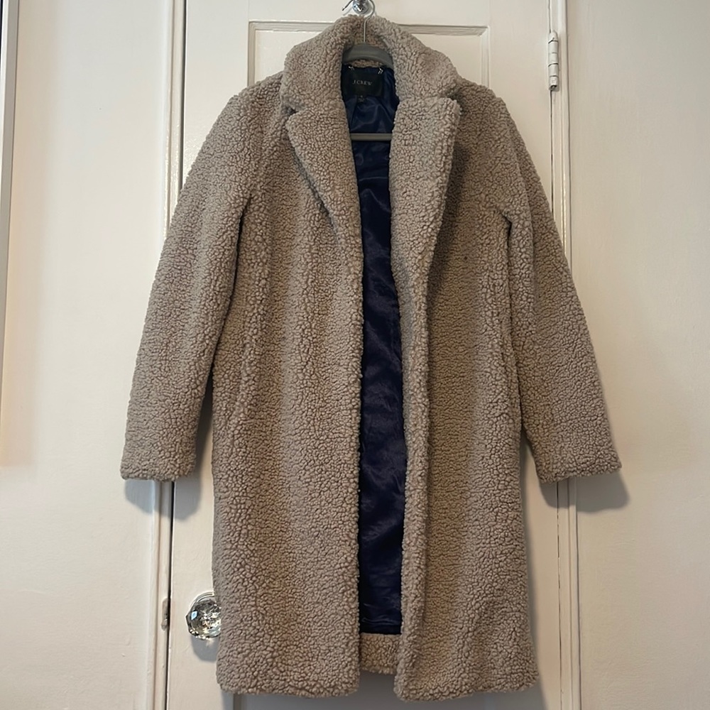 Never Worn JCrew Teddy Coat size Sm